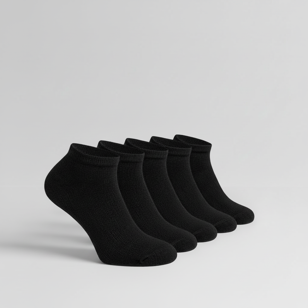 Bambu Ankelstrumpor 5-Pack Svart