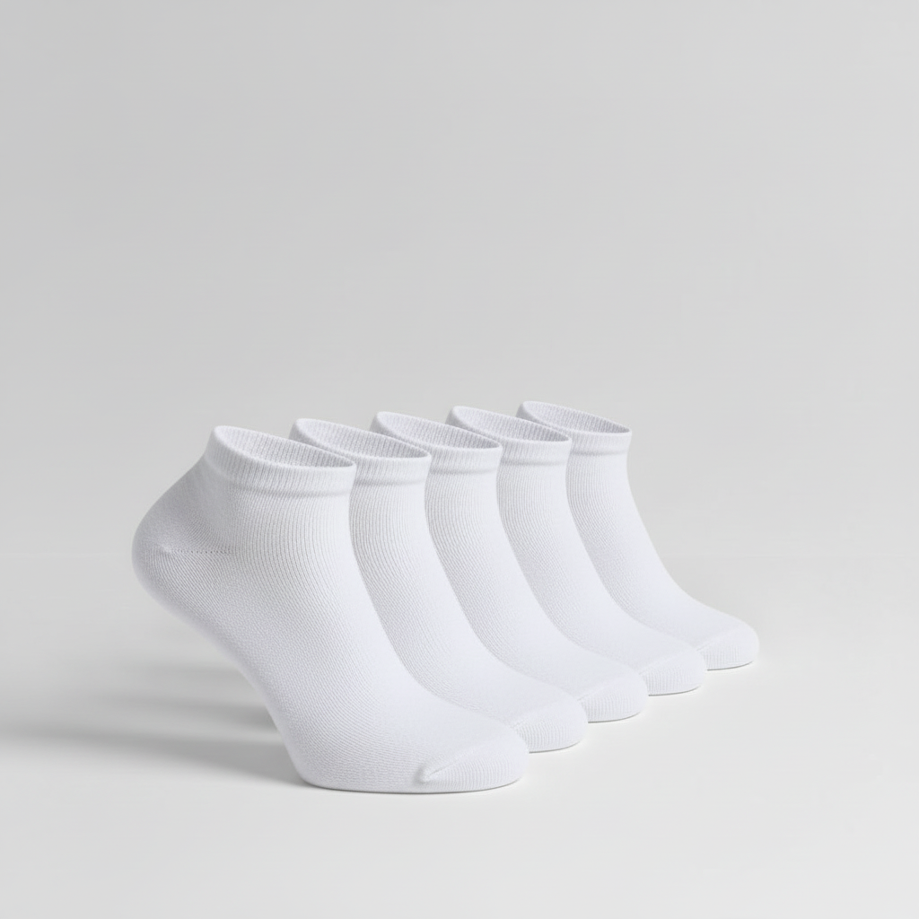 Bambu Ankelstrumpor 5-Pack Vit